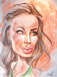 caricature of Angelina Jolie