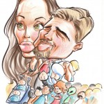 A caricature of Brad Pitt and Angelina Jolie