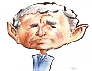 A caricature of George W. Bush