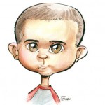 A cartoon drawing of one head