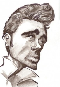 A caricature of James Dean