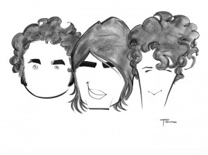 A stylized caricature of the Jonas Brothers.