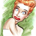 A caricature of Lucille Ball
