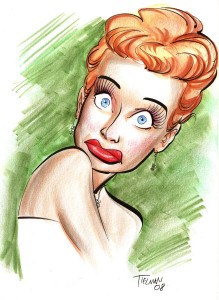 A caricature of Lucille Ball