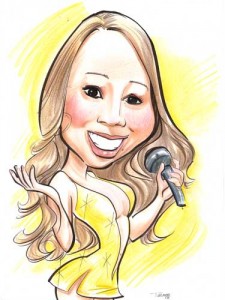 A caricature of Mariah Carey