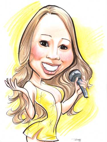 A caricature of Mariah Carey