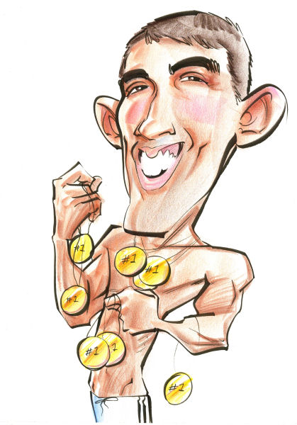 Michael Phelps - Cartoon Vegas