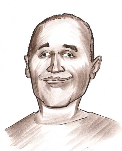 Caricature of O J Simpson