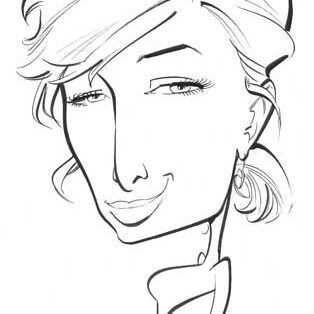 Simple line caricature of Paris Hilton