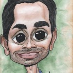 caricature of aziz ansari by jessica thompson