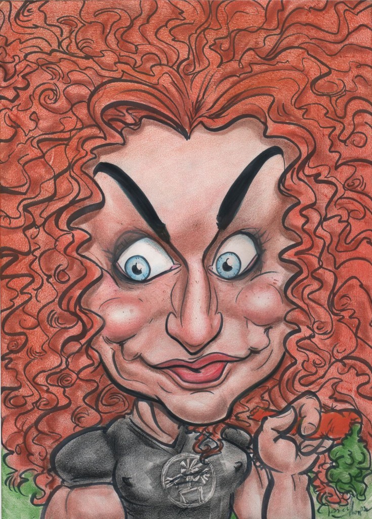 A caricature of comedian Carrot Top, by Jessica Thompson
