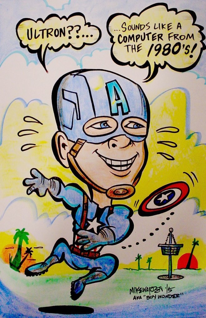 A caricature of Chris Evans as Captain America by Mike Warden