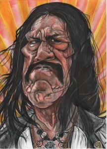 A caricature of Danny Trejo by Celeste Cordova