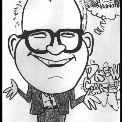 A caricature of Drew Carey by Mike Warden