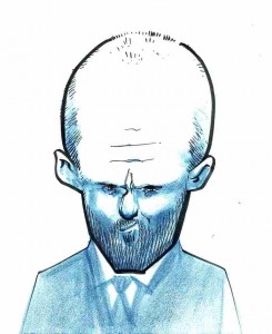 A caricature of Jason Statham by Tielman Cheaney