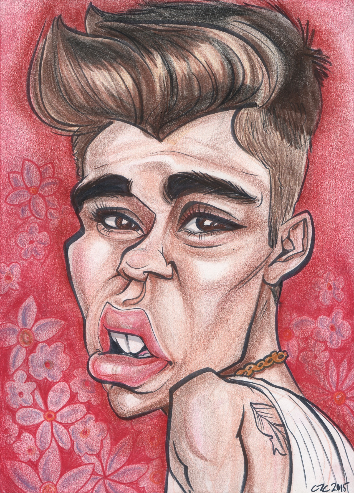 Justin Bieber Caricature by Celeste Cordova - Cartoon Vegas