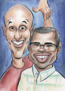 A caricature of comedians Key and Peele by Dominique Chavira