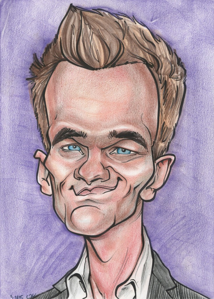 A caricature of actor Neil Patrick Harris, drawn by Celeste