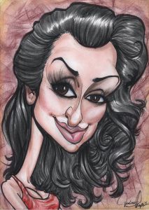 Caricature of Penelope Cruz by Jessica Thompson