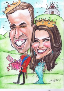 Prince William and Kate Middleton caricature