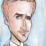 A caricature of Ryan Gosling drawn by Dominique Chavira
