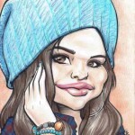 Caricature of Selena Gomez by Chaka