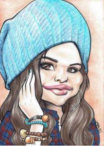 Caricature of Selena Gomez by Chaka