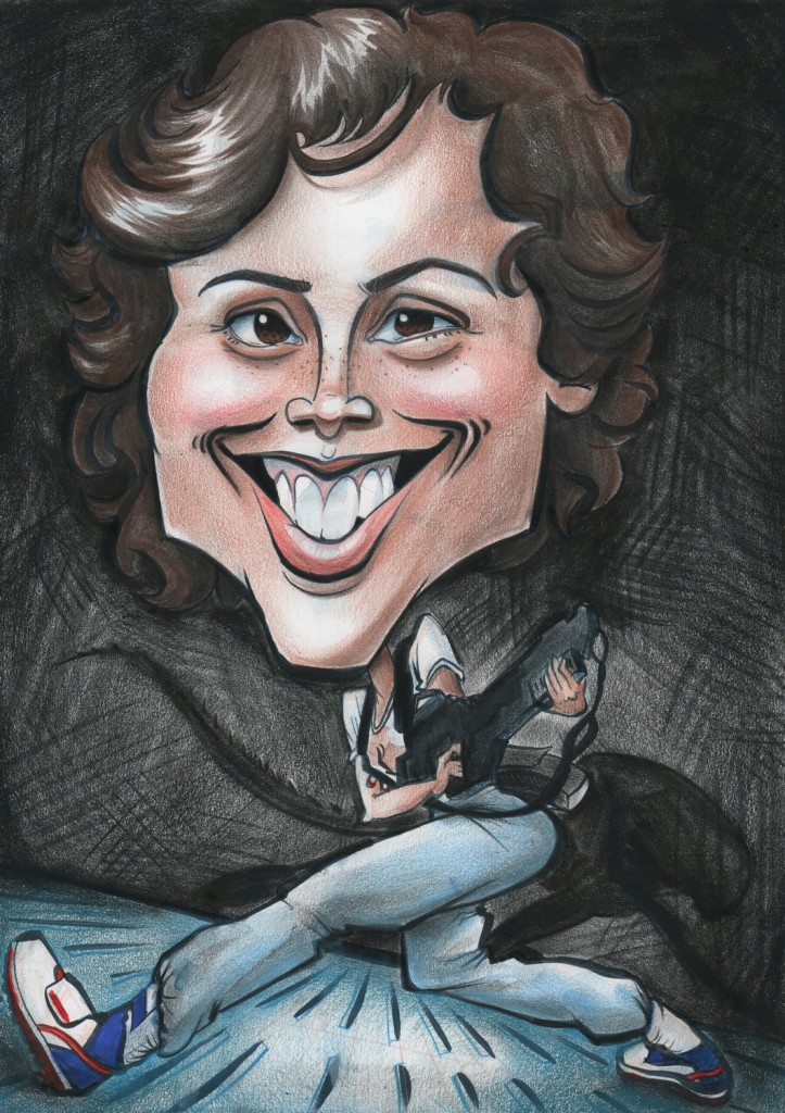 Sigourney Weaver Caricature by Dominique Chavira