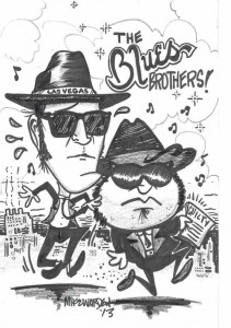 cartoon of the blues brothers by mike warden