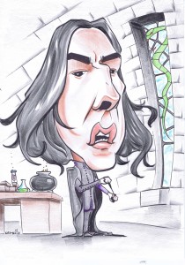 Caricature of Alan Rickman as Severus Snape