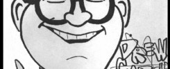 A caricature of Drew Carey by Mike Warden
