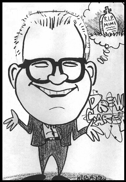 A caricature of Drew Carey by Mike Warden