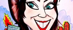 Cartoon of FLo, the Progressive insurance lady, by Mike Warden