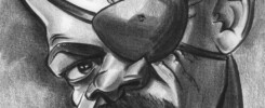 Dominique Chavira draws a caricature of Samuel L Jackson as Nick Fury