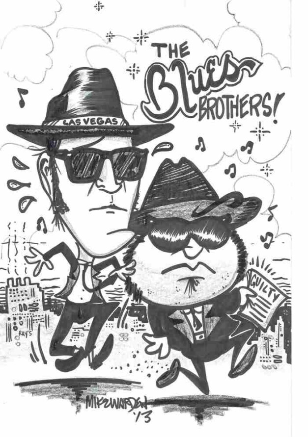 cartoon of the blues brothers by mike warden