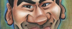 caricature of actor kal penn by Dominique Chavira