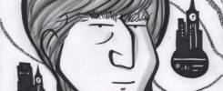 Caricature of John Lennon by Mike Warden