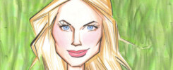 Caricature of Nicole Kidman