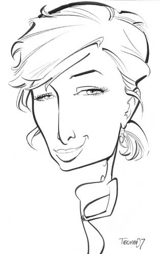Simple line caricature of Paris Hilton