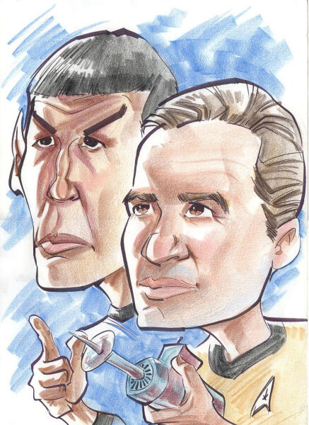 A caricature of Captian Kirk and Spock