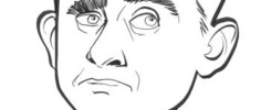 Black and white caricature of Steve Carrell