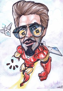 Caricature of Robert Downey Jr as Ironman