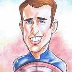 Caricature of Chris Evans as Captain America