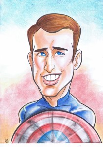 Caricature of Chris Evans as Captain America