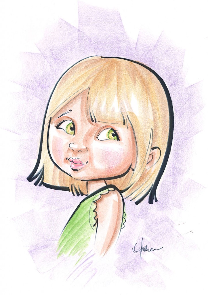 Caricature of a little girl