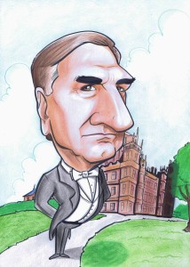 caricature of jim carter as butler of downton abbey