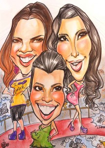 A caricature of the Kardashians