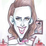 Caricature of Kristen Stewart as Bella Swan