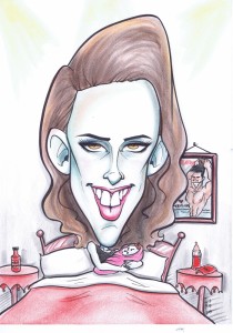 Caricature of Kristen Stewart as Bella Swan